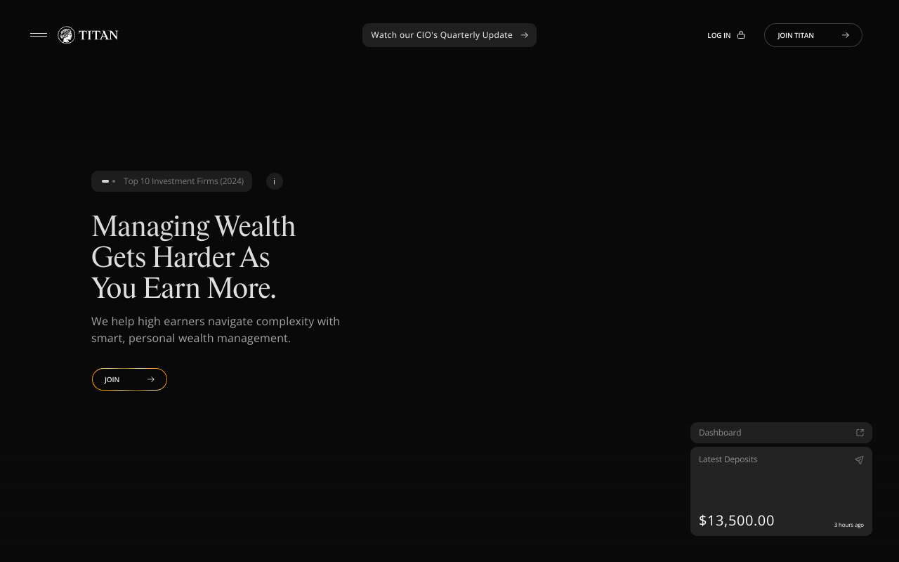 Screenshot of Titan: Your All-in-One Financial Hub for High Earners