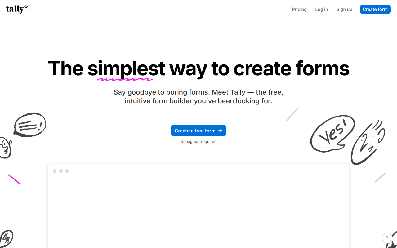 Screenshot of Tally Review: The Simple, Powerful, and Free Form Builder