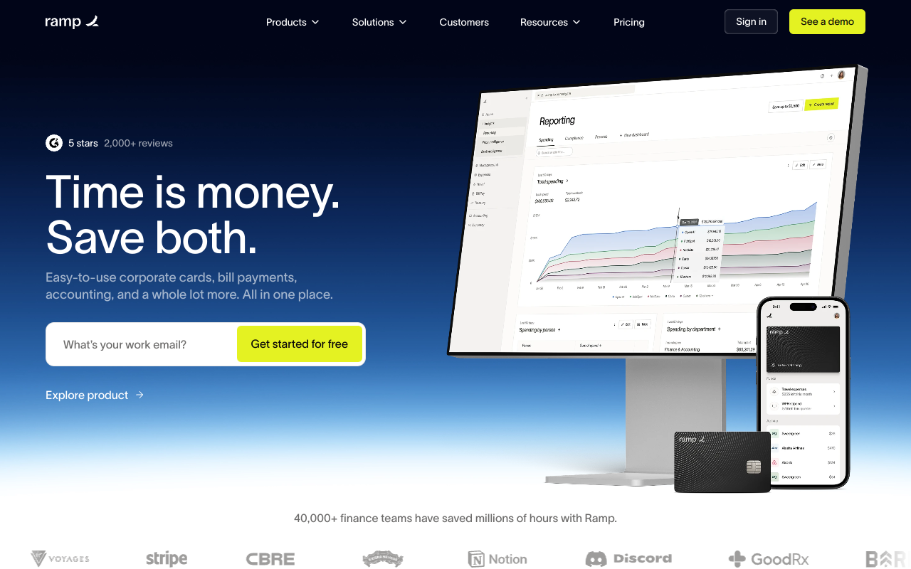 Screenshot of Ramp: Streamline Your Business Finances with Powerful Spend Management