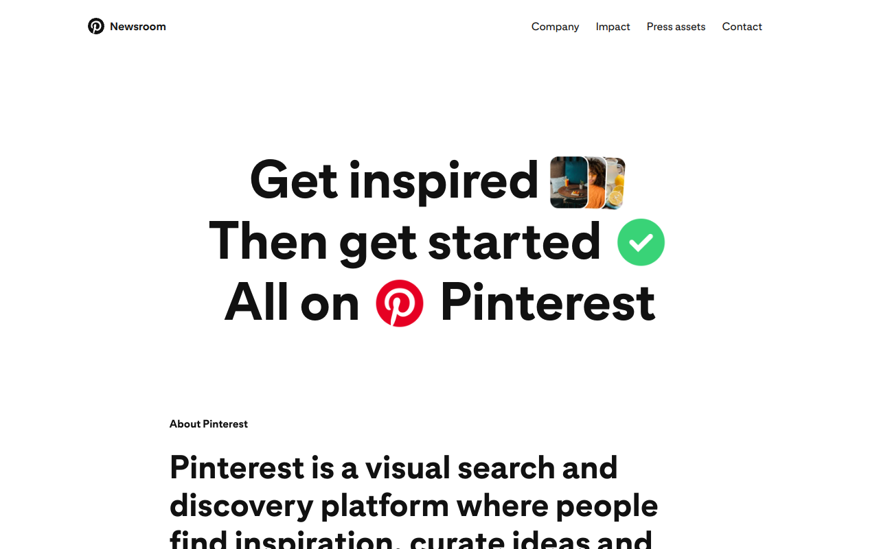 Screenshot of Inside Pinterest: The Official Newsroom & Press Hub